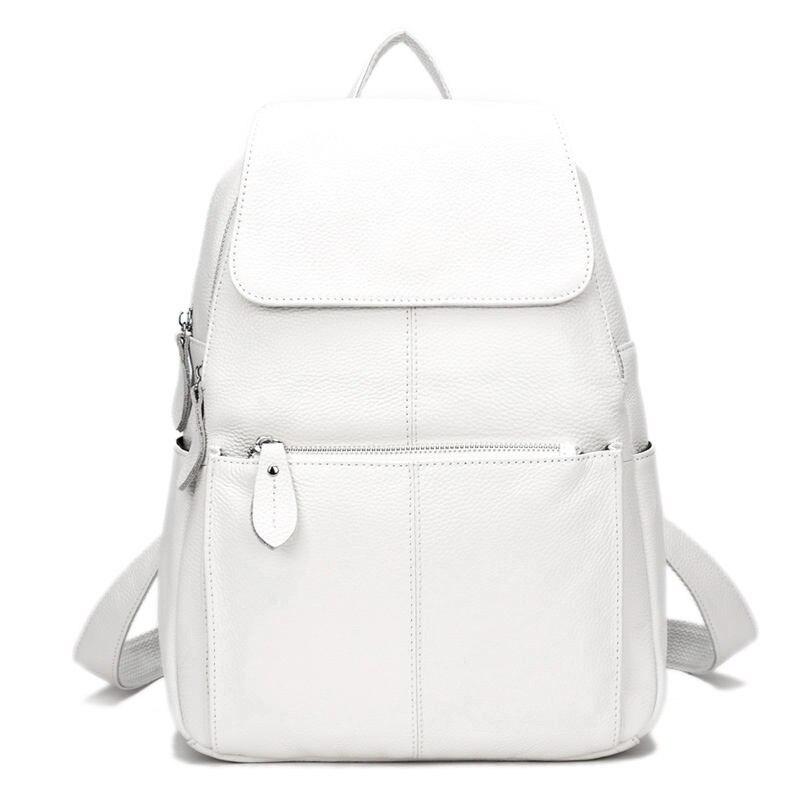 Women's Simple Style Soft Genuine Leather Backpack